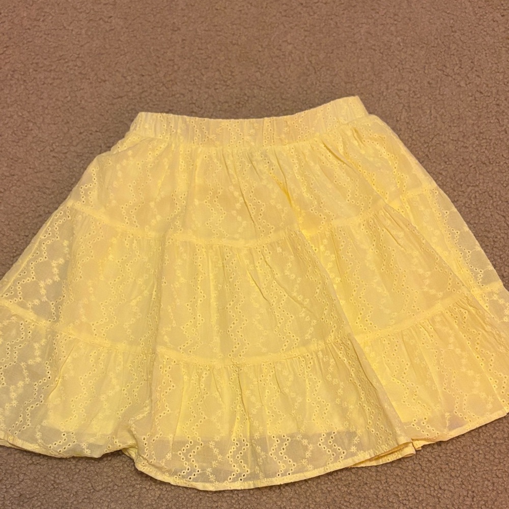 Wild Fable Yellow Lace Skater Skirt